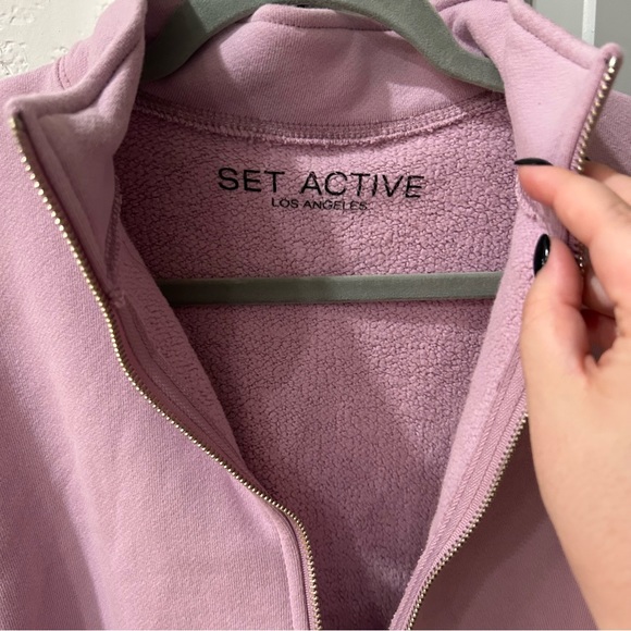 New Set Active Half Zip Pullover Crush Pink Purple - Picture 5 of 7